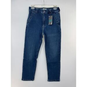 Studio Blue Womens Flat Front Denim High Rise Jeans Pocket Size 27 Blue NWT